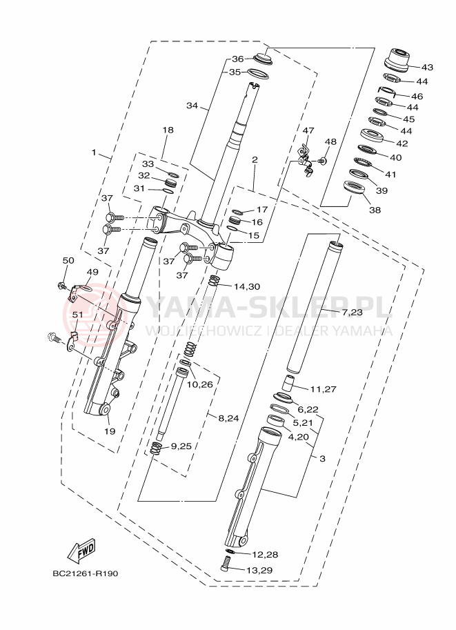 Schemat "Półki zawieszenia" do Yamaha NMAX 150