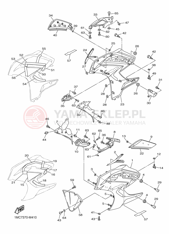 Schemat "POKRYWA SILNIKA 2" do Yamaha FJR1300A
