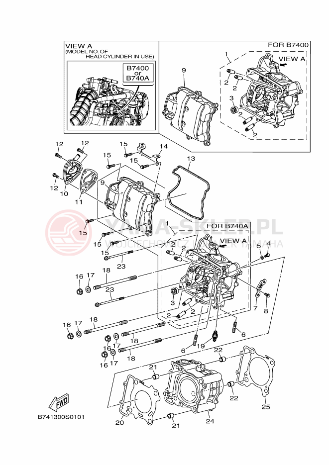Schemat "cylinder" do Yamaha X-MAX 300