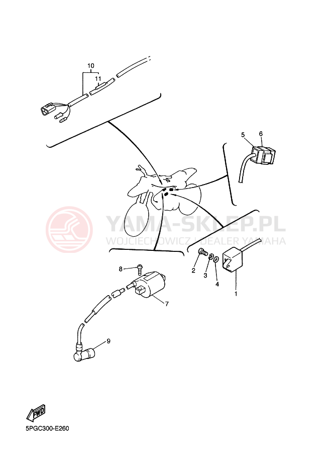 Schemat "układ elektryczny" do Yamaha PW50