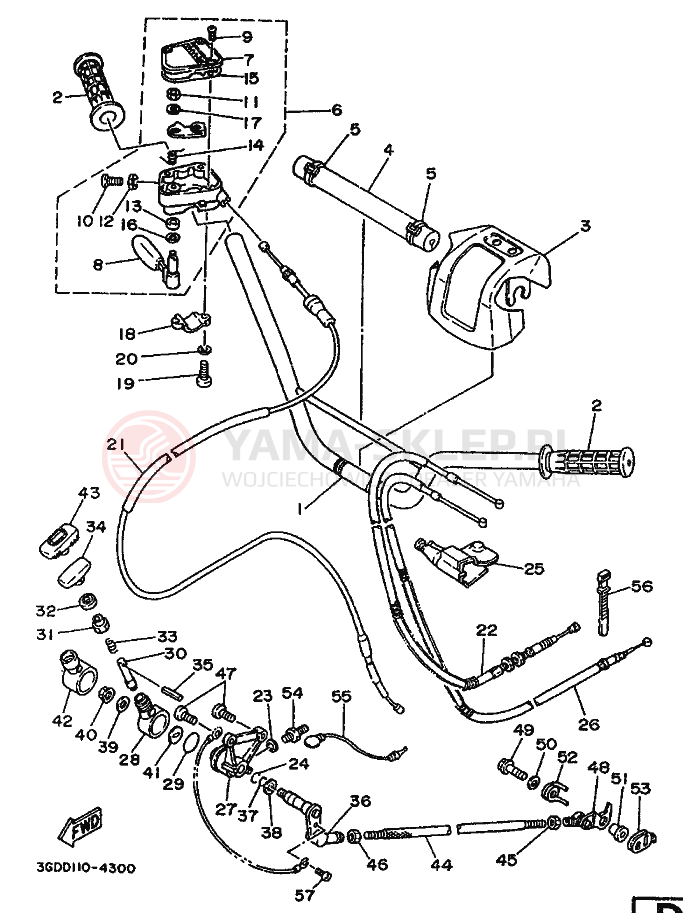 Schemat "Kierownica i osprzęt" do Yamaha WARRIOR