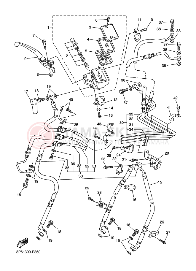 Schemat "Pompa hamulcowa przednia" do Yamaha FJR1300A