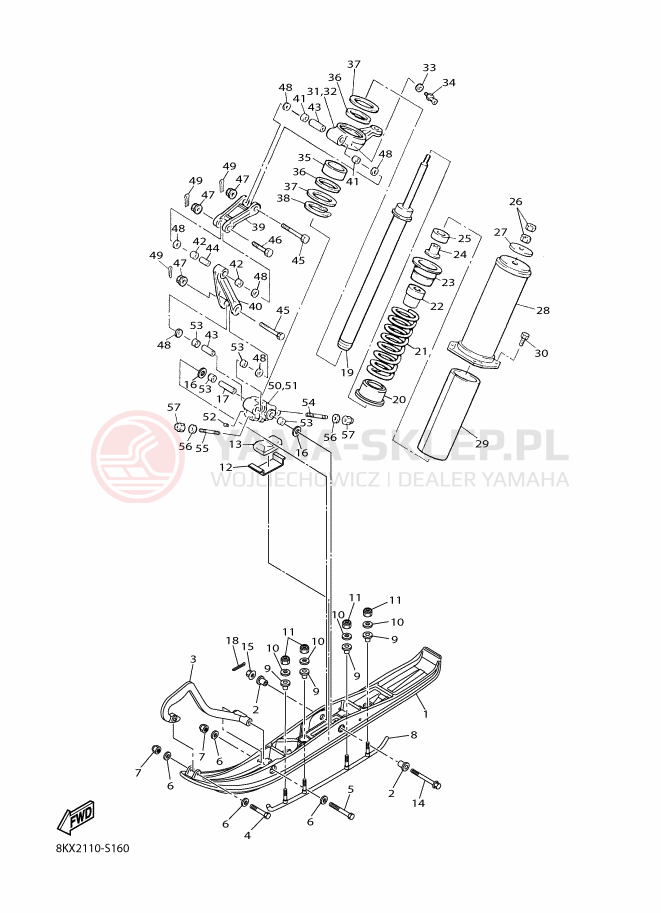Schemat "płozy" do Yamaha VK540V