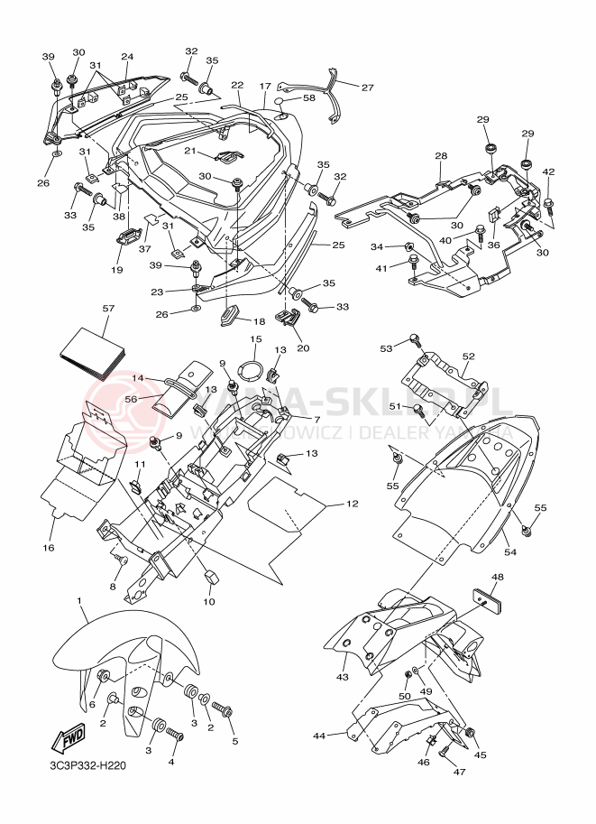 Schemat "błotnik" do Yamaha FAZER