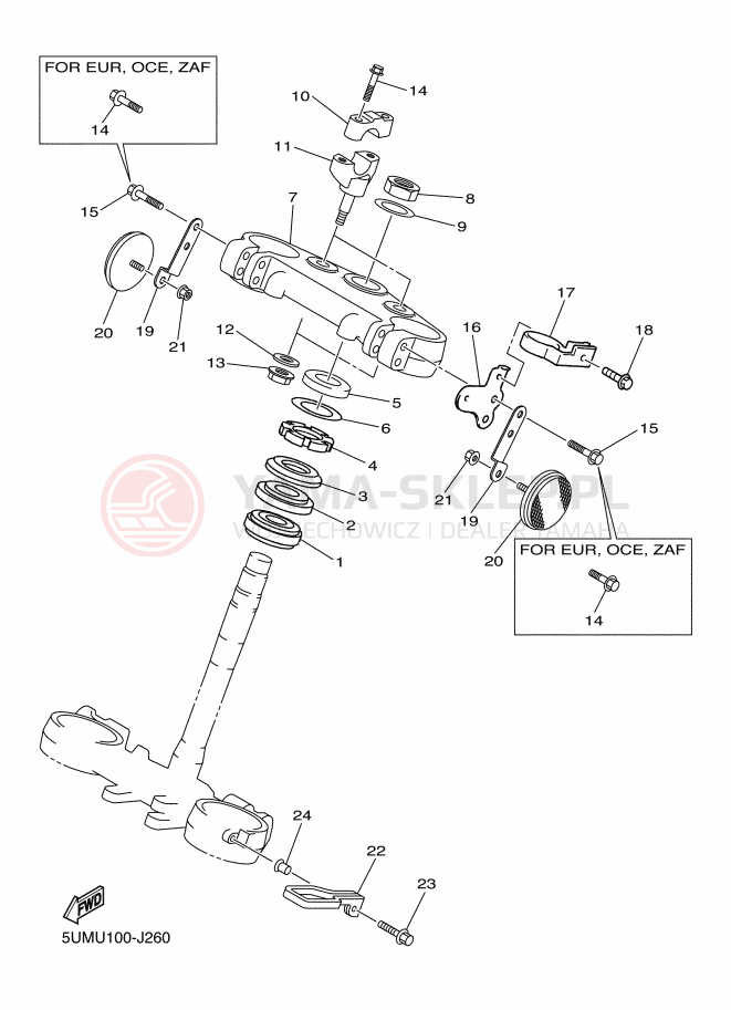 Schemat "Półki zawieszenia" do Yamaha WR250F
