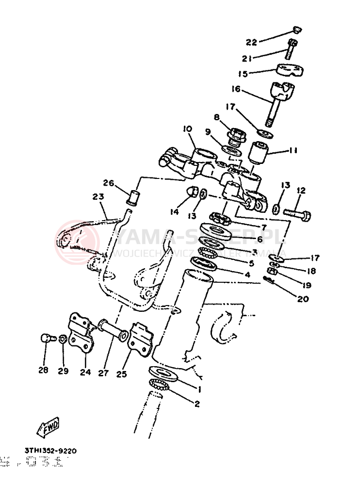 Schemat "Półki zawieszenia" do Yamaha SR250