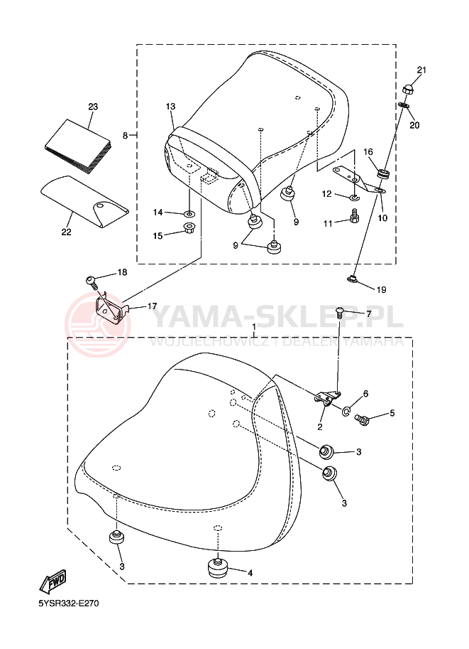 Schemat "siedzenie" do Yamaha XVS1100A DRAGSTAR 1100 CLASSIC
