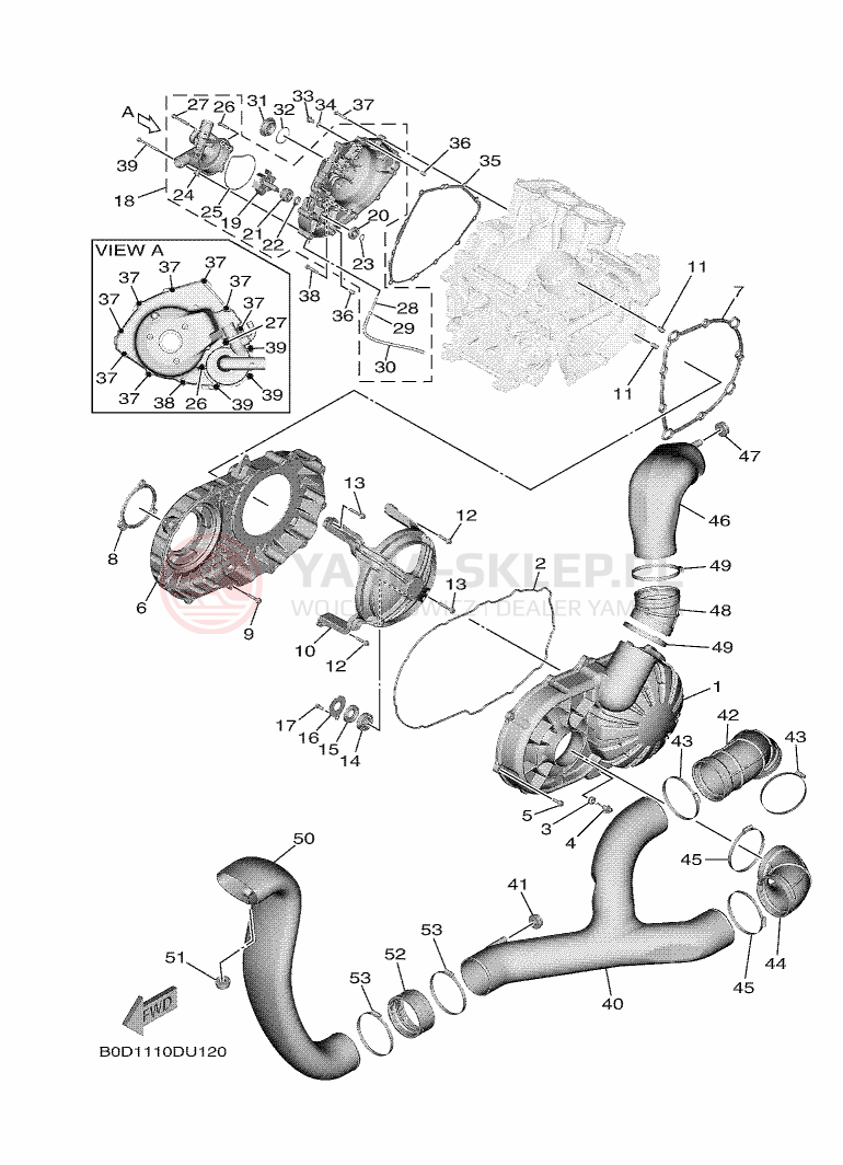 Schemat "Pokrywa silnika" do Yamaha X2 R-SPEC SE