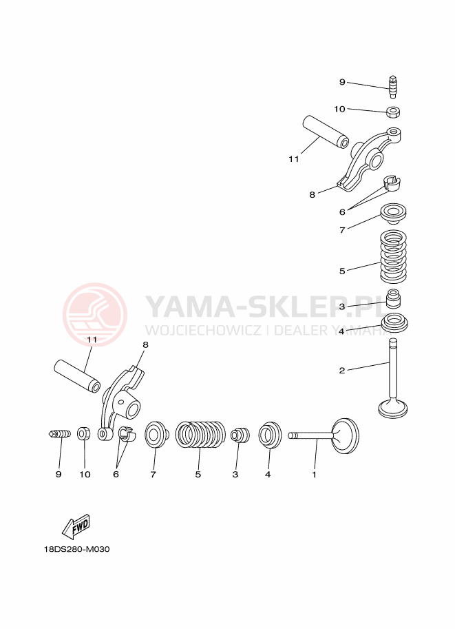 Schemat "zawory" do Yamaha TT-R125LW
