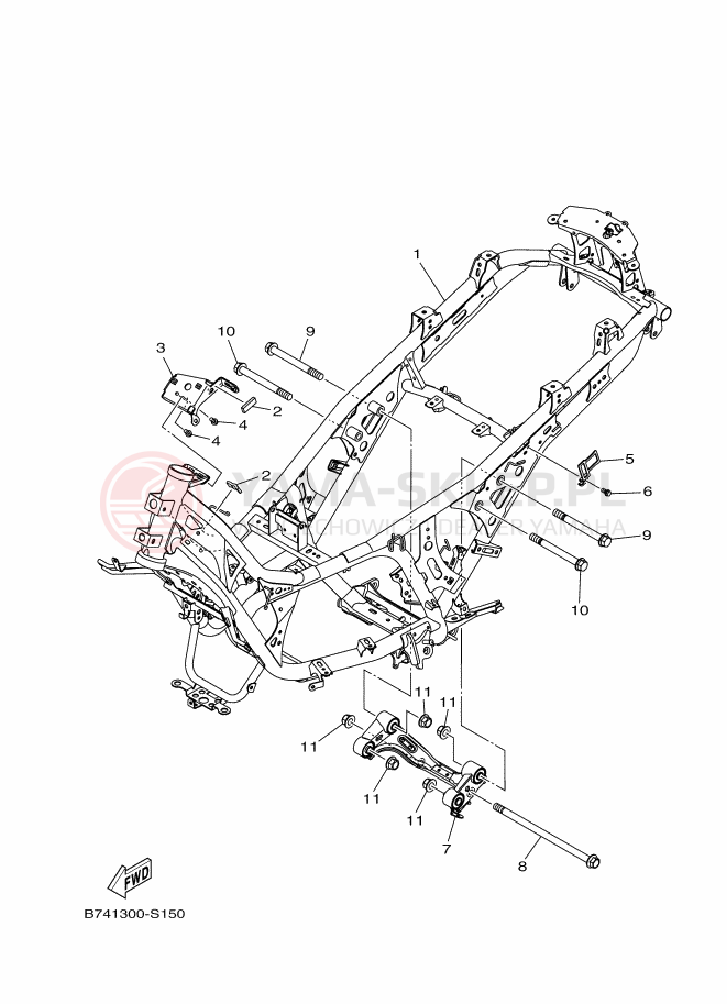 Schemat "rama" do Yamaha X-MAX 300