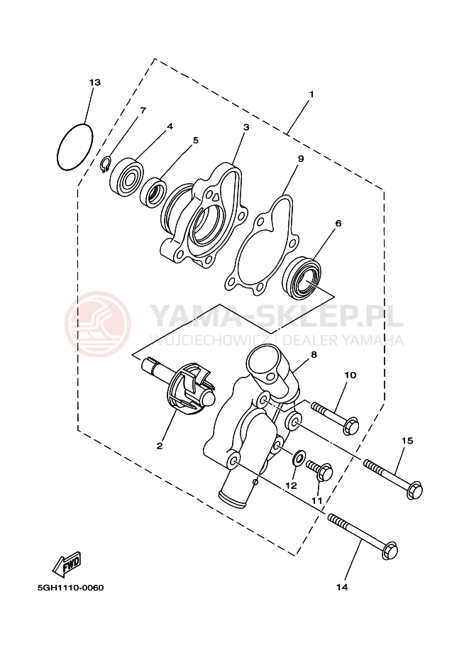 Schemat "Pompa wody" do Yamaha YFM400FA
