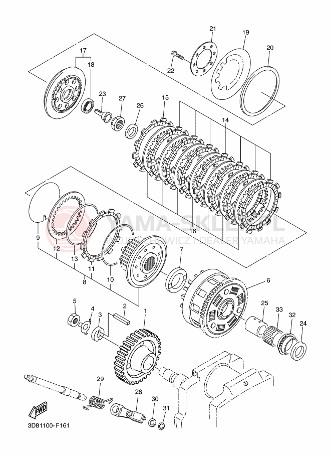 Schemat "sprzęgło" do Yamaha XVS1300A