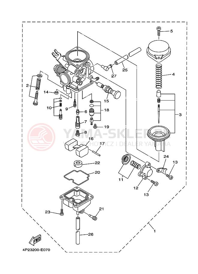 Schemat "Gaźnik" do Yamaha YBR125E