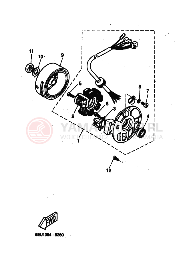 Schemat "prądnica" do Yamaha FLIPPER