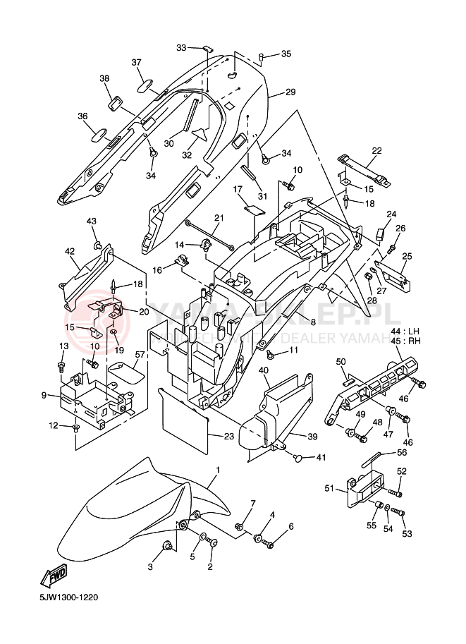 Schemat "błotnik" do Yamaha FJR1300