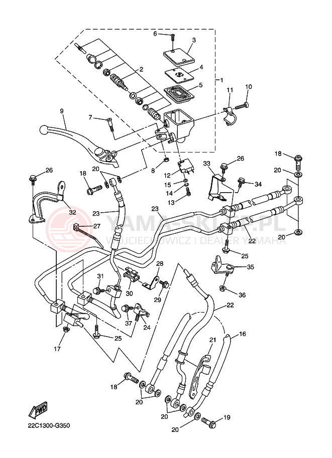 Schemat "Pompa hamulcowa przednia" do Yamaha FAZER