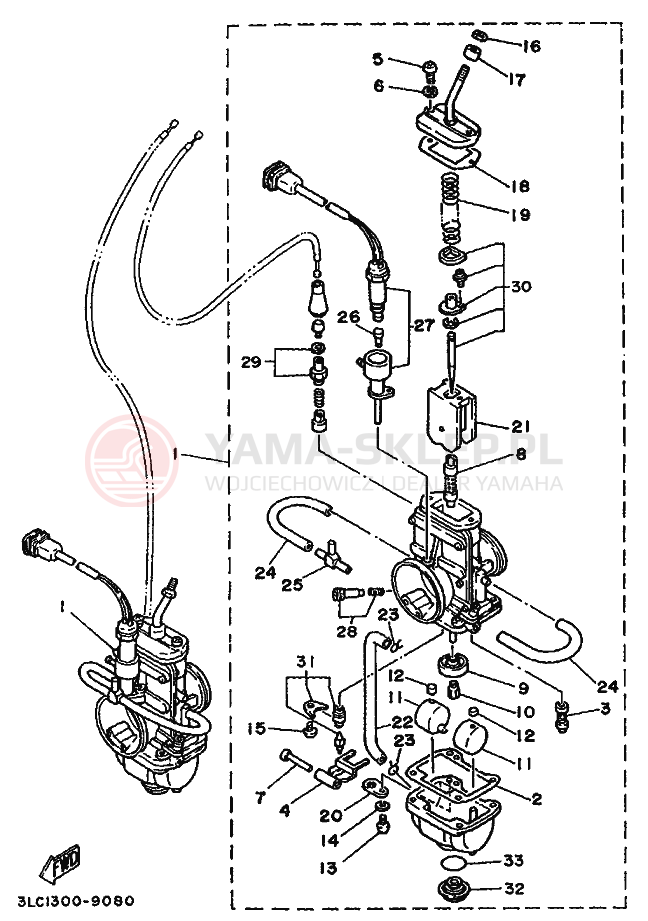 Schemat "Gaźnik" do Yamaha TZ250
