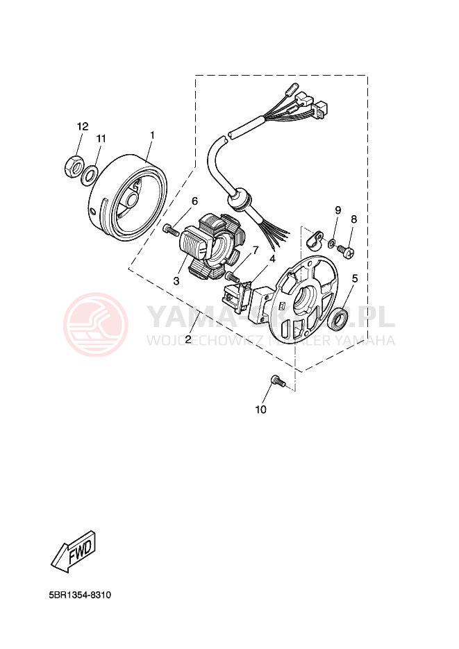 Schemat "alternator" do Yamaha AEROX