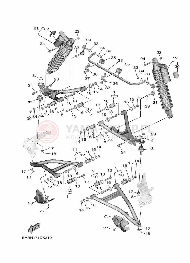 Schemat "Koło przód" do Yamaha WOLVERINE X4 850 SE