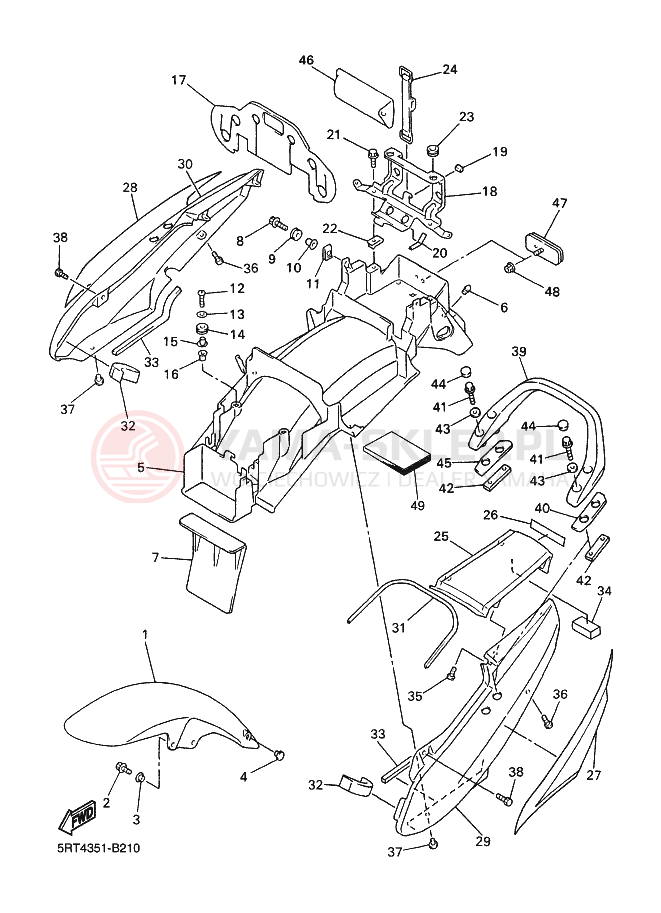 Schemat "błotnik" do Yamaha FZS600 FAZER
