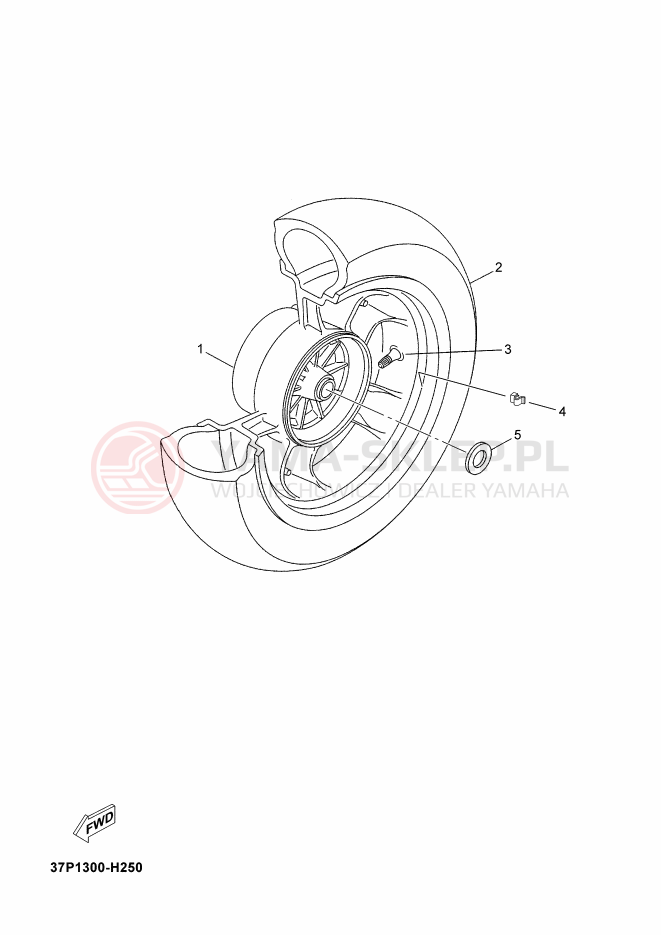 Schemat "Koło tył" do Yamaha X-MAX 250