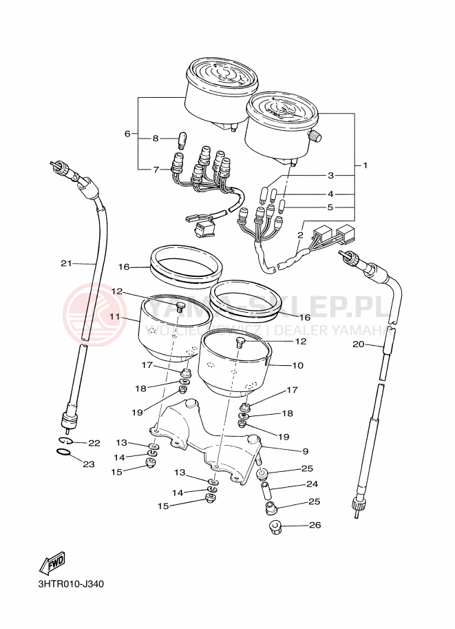 Schemat "licznik" do Yamaha SR400