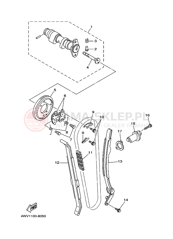 Schemat "Wałek rozrządu" do Yamaha YFM600FWA