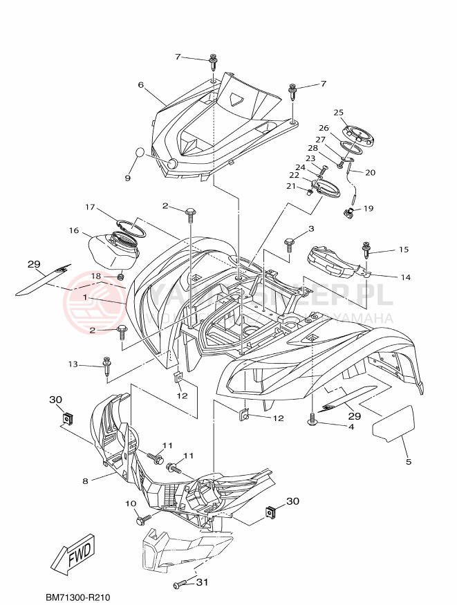 Schemat "Przedni błotnik" do Yamaha GRIZZLY 450 EPS