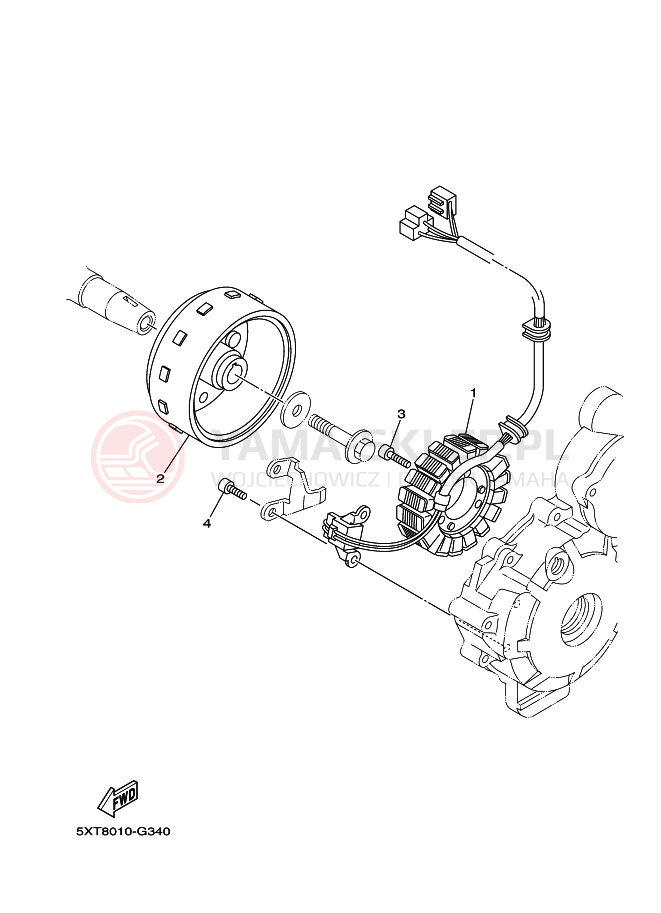 Schemat "prądnica" do Yamaha XT250