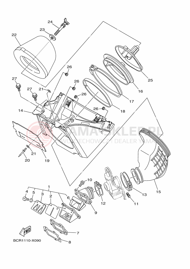 Schemat "Wtrysk paliwa" do Yamaha YZ250