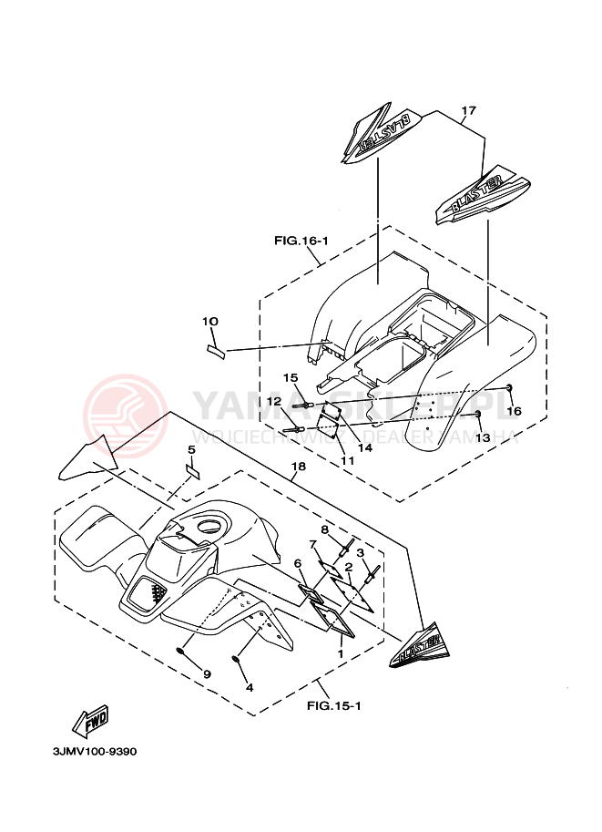 Schemat "naklejki" do Yamaha BLASTER