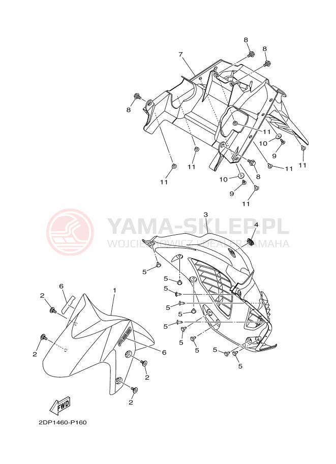 Schemat "błotnik" do Yamaha NMAX 150
