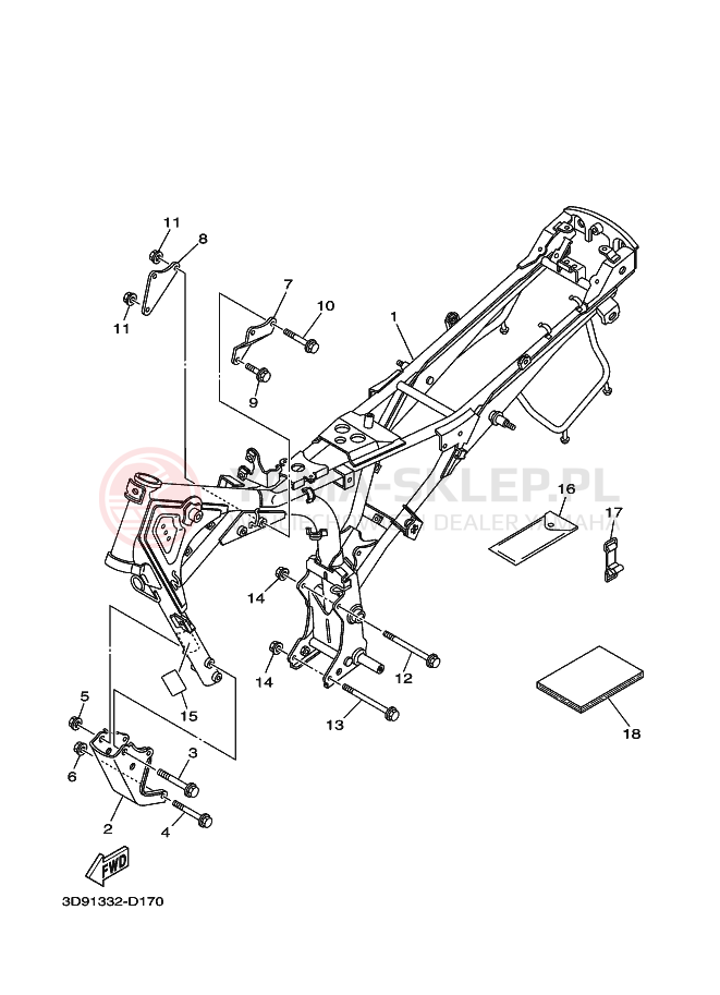 Schemat "rama" do Yamaha YBR125ED