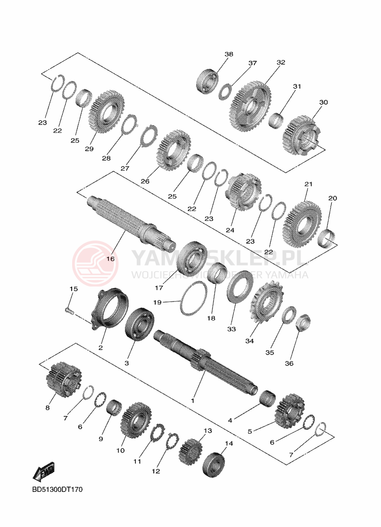 Schemat "Skrzynia biegów " do Yamaha NIKEN