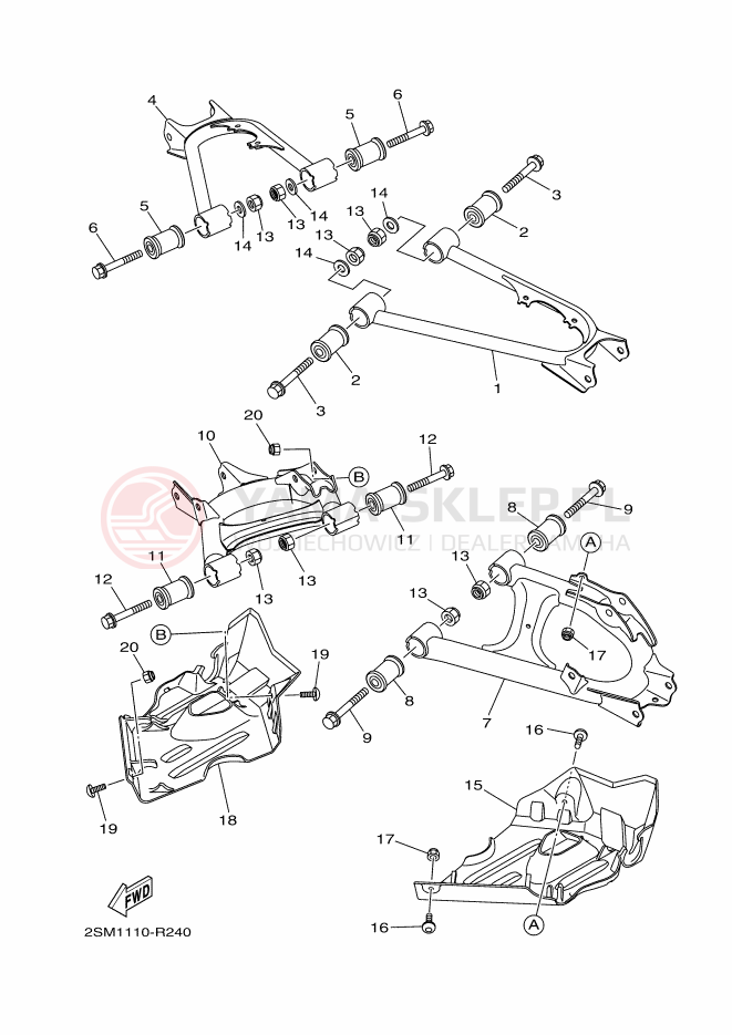 Schemat "wahacz" do Yamaha KODIAK 700 EPS
