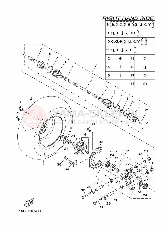 Schemat "TYLNE KOŁO 2" do Yamaha VIKING EPS SE