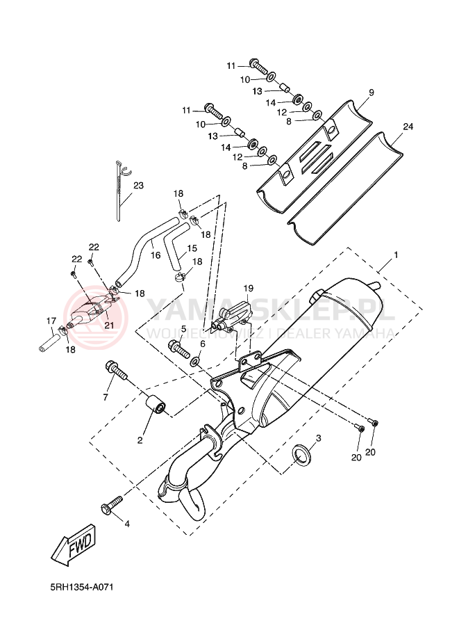 Schemat "Wydech końcowy" do Yamaha SLIDER