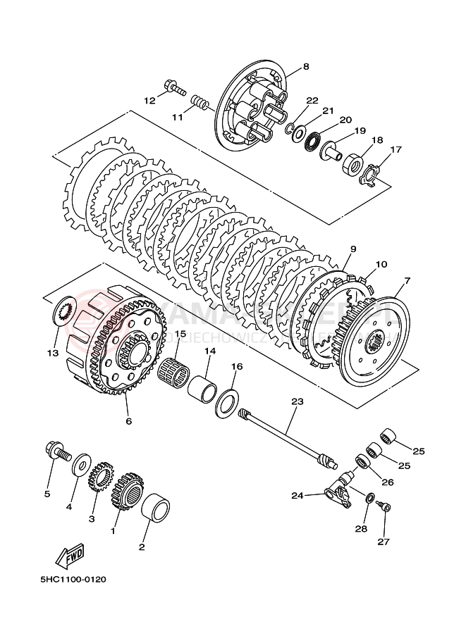Schemat "sprzęgło" do Yamaha YZ250