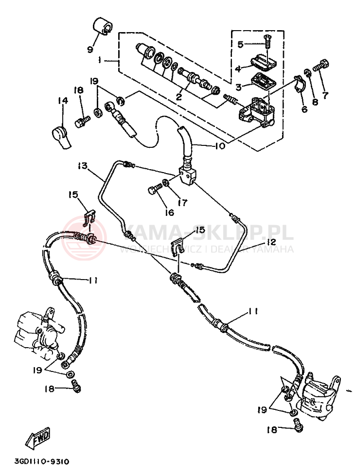 Schemat "Pompa hamulcowa przednia" do Yamaha WARRIOR