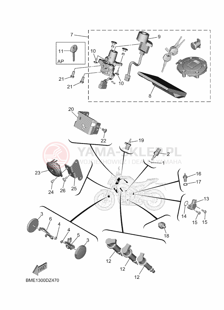 Schemat "układ elektryczny" do Yamaha MT-09