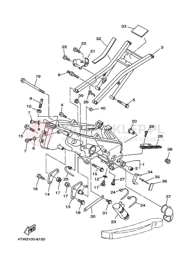 Schemat "rama" do Yamaha TZ250