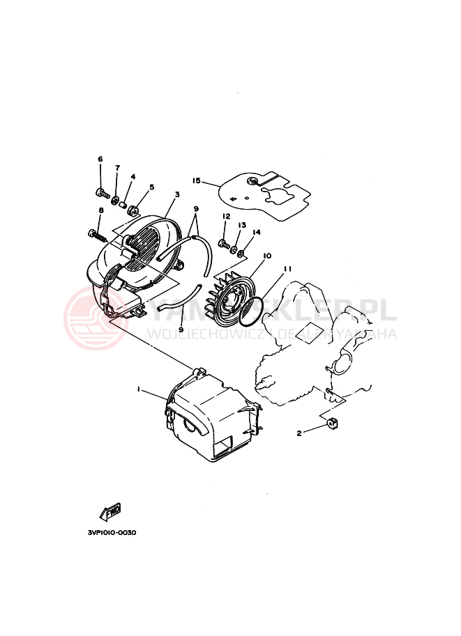 Schemat "POKRYWA I WENTYLATOR" do Yamaha YG50D JOG D