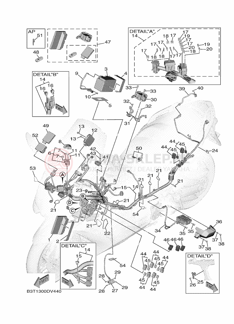 Schemat "układ elektryczny" do Yamaha TMAX ABS