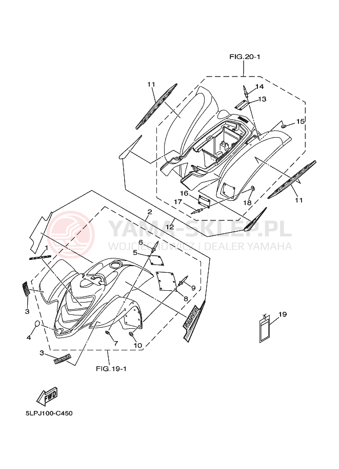 Schemat "naklejki" do Yamaha YFM660RS