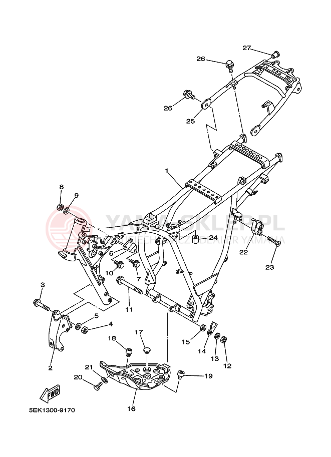 Schemat "rama" do Yamaha TW125