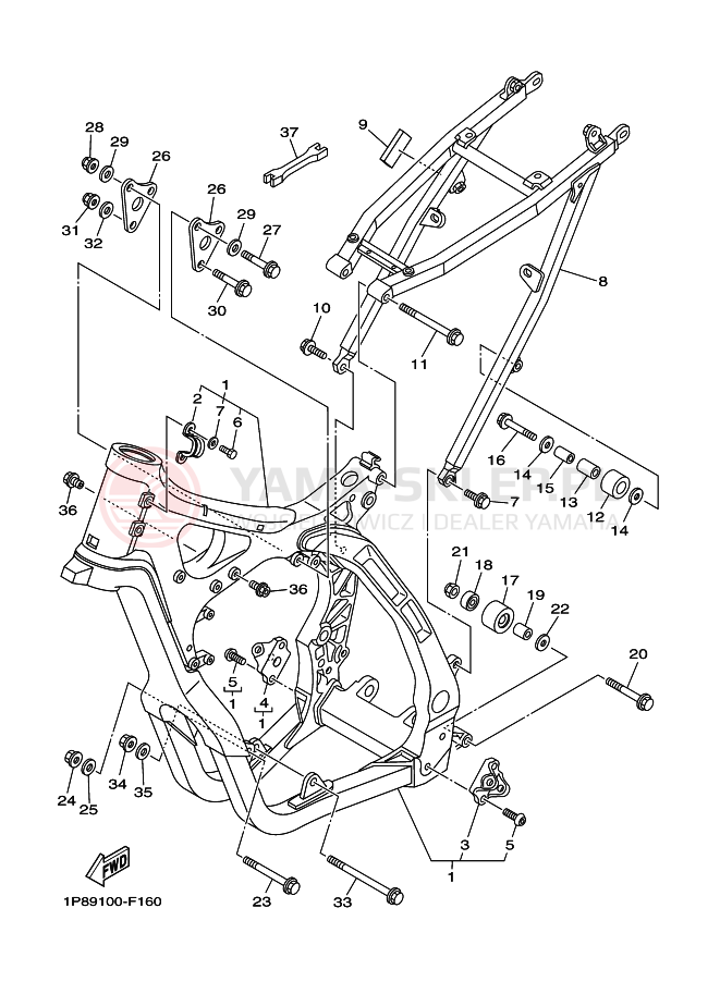 Schemat "rama" do Yamaha YZ250
