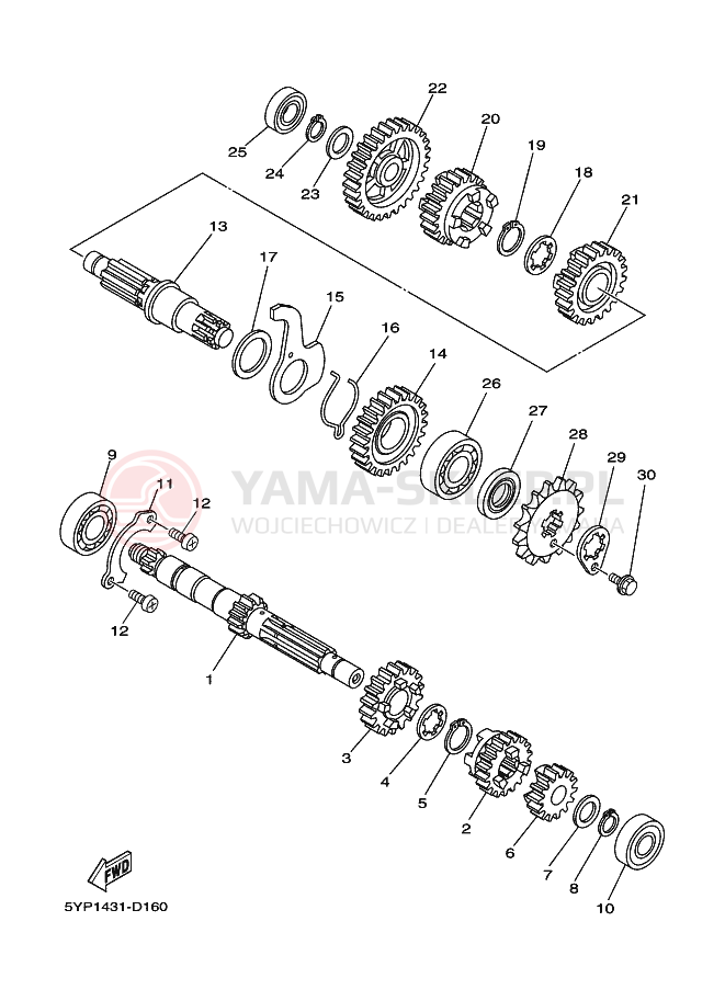 Schemat "Skrzynia biegów " do Yamaha CRYPTON X