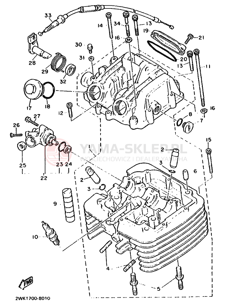 Schemat "głowica" do Yamaha XT600