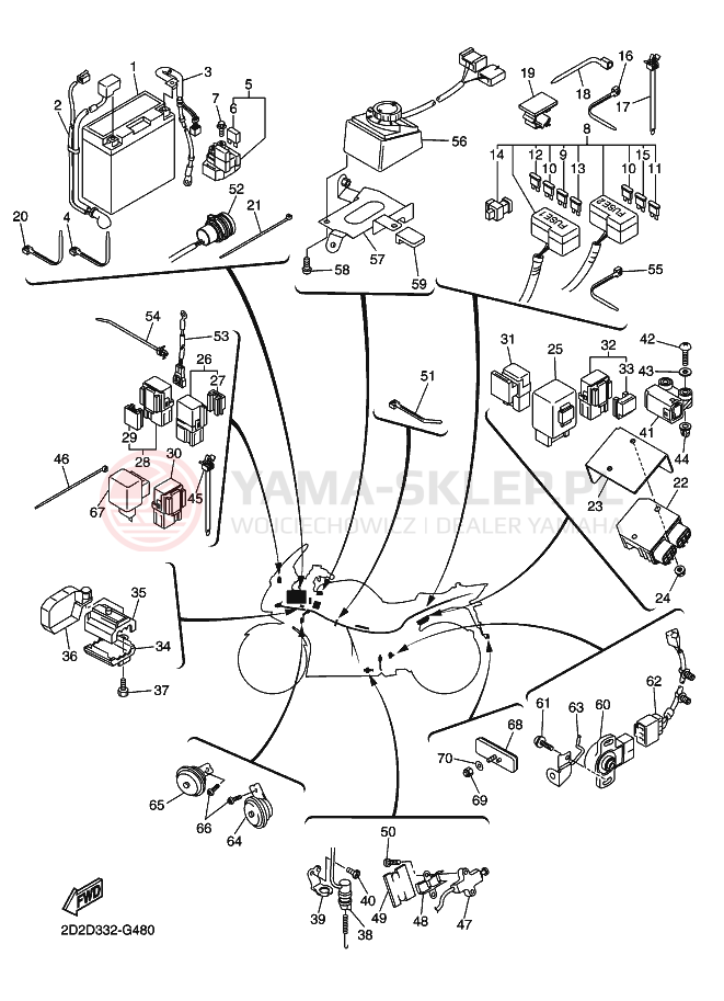 Schemat "układ elektryczny" do Yamaha FJR1300AS