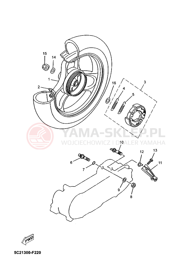 Schemat "Koło tył" do Yamaha NEOS